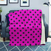 Pink And Black Polka Dot Blanket-grizzshop