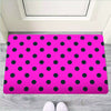 Pink And Black Polka Dot Door Mat-grizzshop