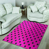 Pink And Black Polka Dot Floor Mat-grizzshop