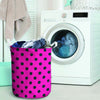 Pink And Black Polka Dot Laundry Basket-grizzshop