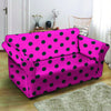 Pink And Black Polka Dot Loveseat Cover-grizzshop