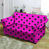 Pink And Black Polka Dot Loveseat Cover-grizzshop