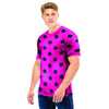 Pink And Black Polka Dot Men T Shirt-grizzshop