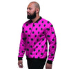 Pink And Black Polka Dot Men's Bomber Jacket-grizzshop