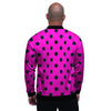 Pink And Black Polka Dot Men's Bomber Jacket-grizzshop