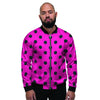 Pink And Black Polka Dot Men's Bomber Jacket-grizzshop