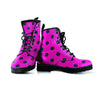 Pink And Black Polka Dot Men's Boots-grizzshop