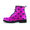 Pink And Black Polka Dot Men's Boots-grizzshop