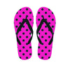 Pink And Black Polka Dot Men's Flip Flops-grizzshop