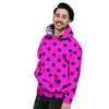 Pink And Black Polka Dot Men's Hoodie-grizzshop