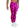 Pink And Black Polka Dot Men's Leggings-grizzshop