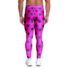 Pink And Black Polka Dot Men's Leggings-grizzshop