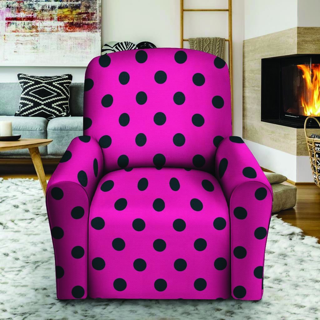 Pink And Black Polka Dot Recliner Cover-grizzshop