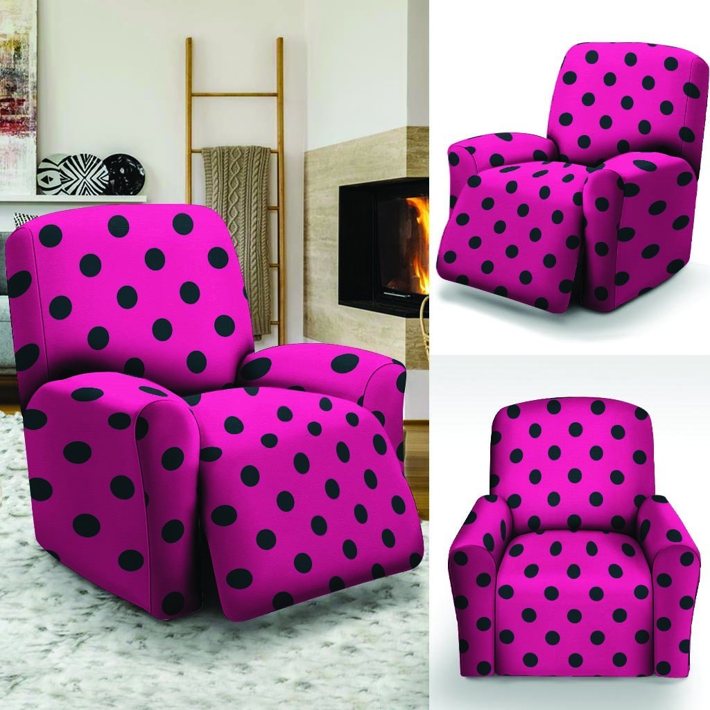 Pink And Black Polka Dot Recliner Cover-grizzshop