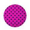 Pink And Black Polka Dot Round Rug-grizzshop