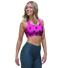 Pink And Black Polka Dot Sports Bra-grizzshop