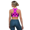 Pink And Black Polka Dot Sports Bra-grizzshop