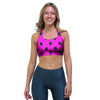 Pink And Black Polka Dot Sports Bra-grizzshop