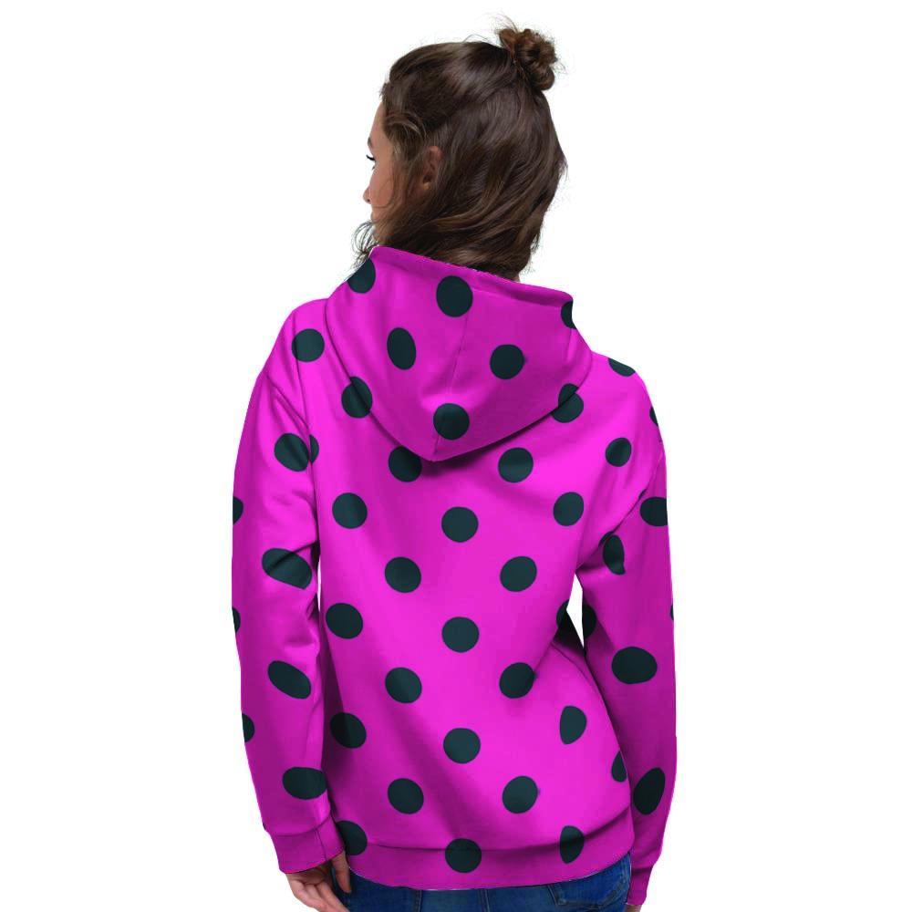 Pink And Black Polka Dot Women's Hoodie-grizzshop