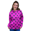 Pink And Black Polka Dot Women's Hoodie-grizzshop