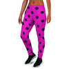 Pink And Black Polka Dot Women's Joggers-grizzshop