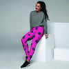 Pink And Black Polka Dot Women's Joggers-grizzshop