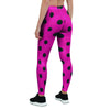 Pink And Black Polka Dot Women's Leggings-grizzshop