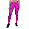 Pink And Black Polka Dot Women's Leggings-grizzshop