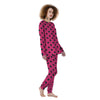 Pink And Black Polka Dot Women's Pajamas-grizzshop