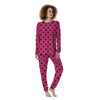 Pink And Black Polka Dot Women's Pajamas-grizzshop