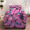 Pink And Blue Butterfly Print Armchair Cover-grizzshop