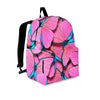 Pink And Blue Butterfly Print Backpack-grizzshop