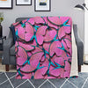 Pink And Blue Butterfly Print Blanket-grizzshop