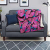 Pink And Blue Butterfly Print Blanket-grizzshop