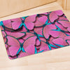 Pink And Blue Butterfly Print Door Mat-grizzshop