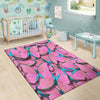 Pink And Blue Butterfly Print Floor Mat-grizzshop