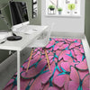 Pink And Blue Butterfly Print Floor Mat-grizzshop