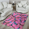 Pink And Blue Butterfly Print Floor Mat-grizzshop