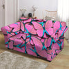 Pink And Blue Butterfly Print Loveseat Cover-grizzshop