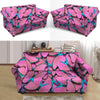 Pink And Blue Butterfly Print Loveseat Cover-grizzshop