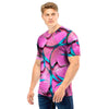 Pink And Blue Butterfly Print Men T Shirt-grizzshop