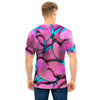 Pink And Blue Butterfly Print Men T Shirt-grizzshop