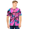 Pink And Blue Butterfly Print Men T Shirt-grizzshop