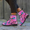 Pink And Blue Butterfly Print Men's Boots-grizzshop