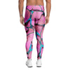 Pink And Blue Butterfly Print Men's Leggings-grizzshop