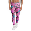 Pink And Blue Butterfly Print Men's Leggings-grizzshop