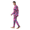 Pink And Blue Butterfly Print Men's Pajamas-grizzshop