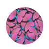 Pink And Blue Butterfly Print Round Rug-grizzshop