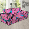 Pink And Blue Butterfly Print Sofa Cover-grizzshop