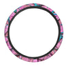 Pink And Blue Butterfly Print Steering Wheel Cover-grizzshop